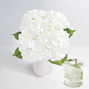 MARTINE MALL 4Pcs 21in Hydrangea Artificial Flowers, Latex Real Touch Hydrangeas Lifelike Large Hydrangea Flowers for Home Decor Party Arrangements Wedding Bouquets Centerpieces White