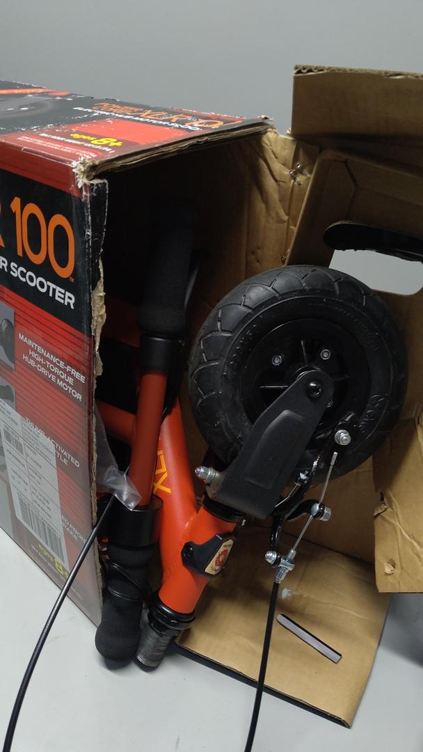 Razor Power Core XLR 100 Electric Scooter Outdoor Ride-On Toy for Ages 8+, Up to 10 MPH, 8" Pneumatic Front Tire, 90W High-Torque Hub Motor Red