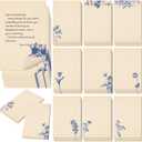 Spiareal 100 Pcs Blank Note Cards 4 x 6 in Blank Decorative Notecards Index Cards Bulk Thank Greeting Notecards for DIY School Office Wedding Baby Shower(Kraft Paper,4 x 6 in,Blue Floral)