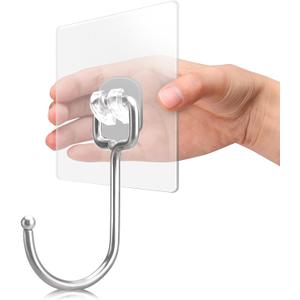 Antimbee 30-Pack All-Purpose Adhesive Hooks for Hanging, Wreath Door Hanger Heavy Duty Hooks 37 lb(Max), Sticky Wall Hook fit Home, Bathroom, Kitchen, Office and Outdoor