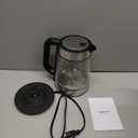 Amazon Basics Electric Kettle with Glass Carafe for Tea and Coffee, BPA-Free, Fast Boiling, Auto Shut-Off, Boil-Dry Protection, Water Level Indicator, 1.7 Liter, 1500W, Black and Silver (1.8 Quarts)