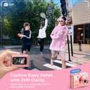 HOTU Mini Keychain Digital Camera, Y2K Pocket-Size Mini Camera, 2MP 1080P Small Camera with 32GB Card, Video Recorder with Long Battery Life for Travel, Party and Vlog (Rose Gold)