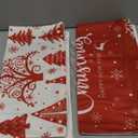 Lanpn Christmas Throw Pillow Covers 14x14 Set of 4, Merry Christmas Winter Xmas Snowflake Decorative Holiday Cushion Pillow Cases 14 x 14 for Outdoor Indoor Farmhouse Home Room Couch Decor (Red)