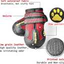 XSY&G Dog Boots,Waterproof Dog Shoes,Dog Booties with Reflective Strips Rugged Anti-Slip Sole and Skid-Proof,Outdoor Dog Shoes for Medium Large Dogs 4Pcs Red-Size 7