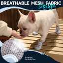 Dog Shoes for Large Small Medium Dogs, Breathable Mesh Dog Boots & Paw Protectors for Summer Hot Pavement Winter Snow, Waterproof Anti-Slip Dog Booties for Hiking Hardwood Floors(Blue-Beige4) (#4: 2.2"x2.6"(W*L) for 31-40lbs)