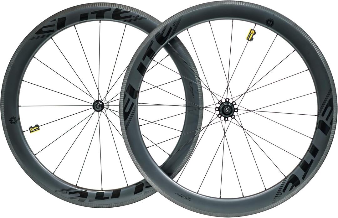 ELITEWHEELS Road Bike Carbon Wheels 700c Clincher 38/50/55/60/82mm Carbon Wheelset Tubeless Ready Cycling Wheel U Shape