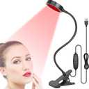 GREENIC Led Red Light Therapy Lamp, 660nm 850nm Small Portable USB Near Infrared Light Device at Home with Gooseneck and Clamp for Face, Body, Neck, Skin, Feet, Knee, Hands, Back, Shoulder, Legs
