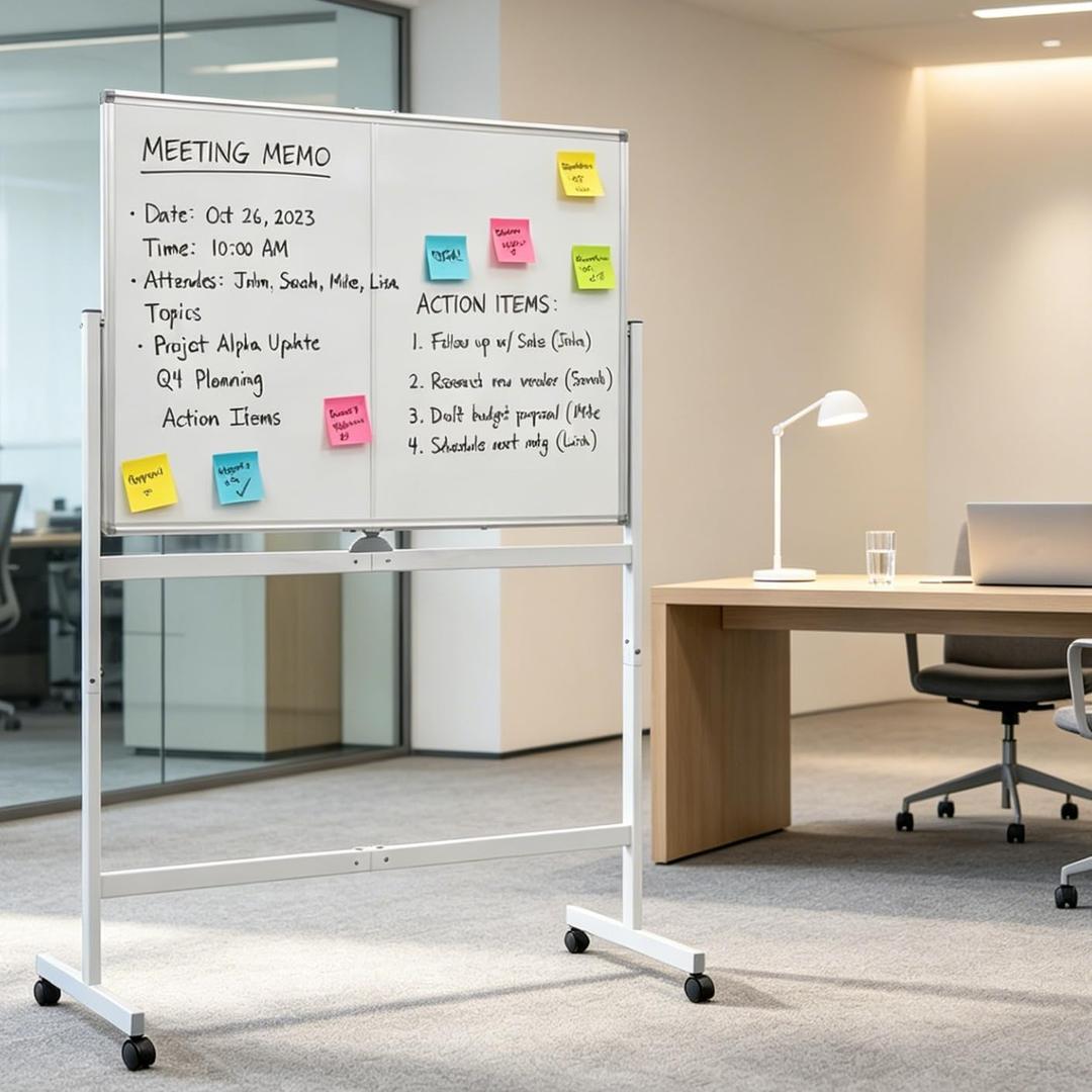 A AIRLLEN Large White Board 48" W x 32" H - Mobile Rolling White Board on Wheels, Dry Erase Display for Home, Office, School (White Frame)