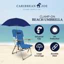 CARIBBEAN JOE Umbrella for Beach Chair, Adjustable and Universal, UV Protection