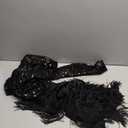 Cololura Elegant Women Sequin Short Sleeve Tassel Bodycon Midi Dress Party Evening Gown Formal Dress (3X-Large, Black)