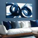 MXUNYZ Blue Abstract Art Wall Decor Minimalist Print Canvas Wall Art | 24 x 48 Inches Large Pictures for Living Room,Apartment Bedroom Home Office Decor Ready to Hang