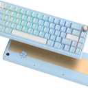 Womier SK65 Wireless Mechanical Gaming Keyboard with Knob, 60 Percent Creamy Aluminium Keyboard for PC, Bluetooth 5.0/2.4GHz/USB-C Wired, Hot Swappable Custom Lineaner Switch, RGB Backlit, Blue