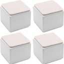 Bonsicoky 4 Pcs Self-Adhesive Furniture Bed Risers, Square Heavy Duty Carbon Steel Table Sofa Risers Adds 2" Height with Felt Pad,White