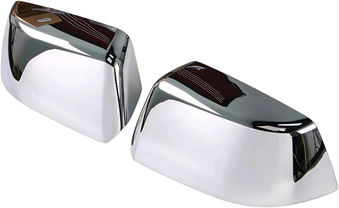 AUCERAMIC 2 PCS Chrome Top Half Mirror Cover Cap Fit for Chevy 2015-2020 Suburban/Tahoe, 2015-2019 GMC Yukon/Yukon XL