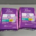 Poise long length light absorbency pads 24un, 2 Pack