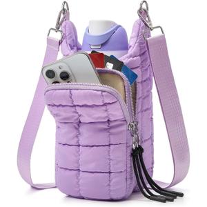 WOOMADA Water Bottle Holder RFID Crossbody Bag for Women, Ideal for Walking, Hiking, Cyclinglavender