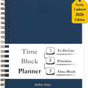 Undated Daily Planner - Time Blocking Planner & ADHD Planner. To Do List, Hourly Schedule, Daily and Monthly Agenda. Time Management & Productivity Planner. Spiral Hardcover Notebook. A4.
