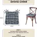 ACHIM Buffalo Check Tufted Chair Seat Cushions, 2-Pack, Black & White- 16" x 15" x 3" - Comfortable Seat Cover Pad with Stain Repellent Fabric & Ties to Indoor & Ourdoor Chair Styles Home Decor