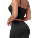 Y2K Women's Sexy 2 Piece Skirt Set Crop Top & Bandeau Mini Dress Summer Bodycon Outfit for Club Vacation Beach