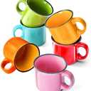 bestone Coffee Mugs Set of 5，16 oz Large Ceramic with Handles,Coffee,Salad,Noodles etc Cups for Cereal Latte,Vibrant Colors (Vibrant 6, 16-oz)