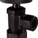 Westbrass Round Handle Angle Stop Shut Off Valve, 1/2" Copper Pipe Inlet with 3/8" Compression Outlet, Oil Rubbed Bronze, D105-12