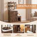 Heybly Cat Litter Box Enclosure Furniture with Shelves & Storage, HCLB002SR