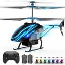 RC Helicopter, Remote Control Helicopter for Kids with 30Mins Flight(2 Batteries), 7+1 LED Light Modes, Altitude Hold, RC Toys for Boys Girls (Red)