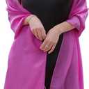 Womens Scarf Pashmina Shawls and Wraps for Evening Dresses Like Chiffon Silk Scarf for Bridal Weddings (Rose Pink)