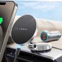 LISEN for Magsafe Car Mount Charger, [Upgrade Set] 360° Rotation Magsafe Wireless Car Charger, Foldable Car Phone Holder Dashboard Fit iPhone 16 Pro Max Plus 15 14 13 12, Samsung with MagSafe Case