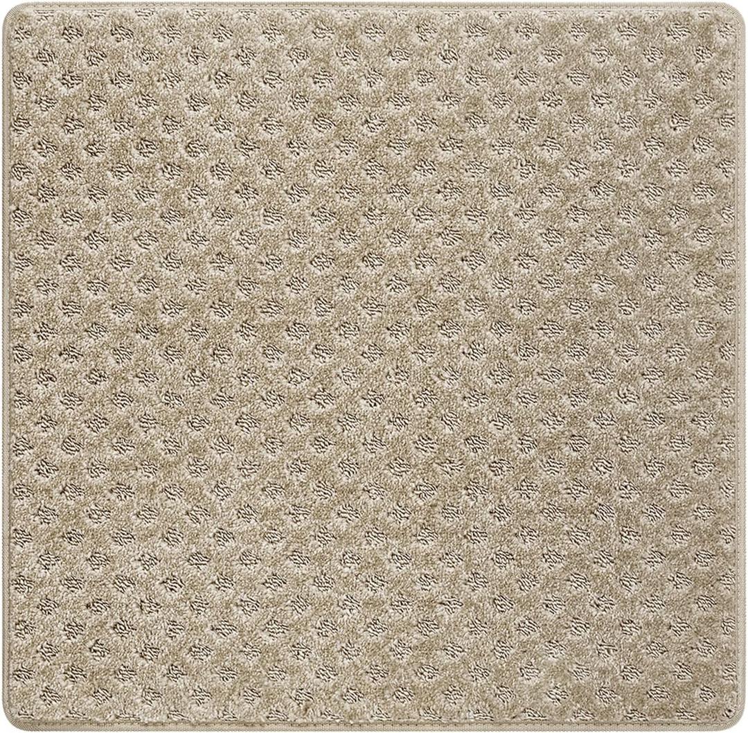 PURE ERA 30x30 Inch Area Rug Carpet Stair Landing Mat Non Slip Carpet Rug | Small Rug Tape Free Self Adhesive Backing, Indoor Doormat Floor Mat for Stairs Kitchen Entryway, Rug Washable and Reusable