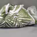 HORIMOTE HOME Tropical Plants Quilt Set Twin Size 2 Pieces, Green Palm Leaves Rainforest Style Fine Printed Reversible Bedspreads Bedding Sets, Soft and Lightweight Bed Coverlet for All Season