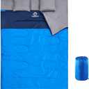 oaskys Double Sleeping Bag for Adults with 2 Pillows - Queen Size XL Waterproof Sleeping Bag for All Season Camping Hiking Backpacking 2 Person Sleeping Bags for Cold Weather & Warm (59in x 86.6", Black)