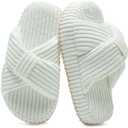 IceUnicorn Girls Slippers Kids Cute Corduroy Bow Crossbands Slide Slipper Toddler Memory Foam Open Toe House Shoes for Indoor & Outdoor 25/27