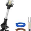 Obcursco Boat Stern Lights, 2NM 360 LED Anchor Light, IP67 Waterproof Bimini Top Lighting, Fold-Down White Navigation Lighting for Pontoon, Marine, Yacht, and Fishing Boats(9'' Vertical Swing)