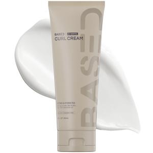 BASED Curl Cream for Men, Curl Defining Cream for Curly Hair, No Harsh Chemicals or Artificial Fragrance, Medium Hold, Hydrates & Nourishes with Agave, Silk Protein & Castor Oil, 8.5 oz (Pack of 1)