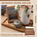 Lounsweer Acacia Wood Decorative Tray for Home Decor, 14'' x 10'' Wooden Serving Tray for Coffee Table Centerpiece Dining Kitchen Island Decoration Bathroom Counter Display