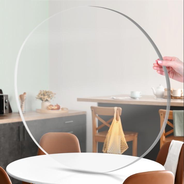 Art3d Round Clear Plexiglass Sheets, 24 Inch Diameter, 2-Pack, 1/8" Thick
