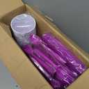 MirthMood 350Pcs Purple Party Supplies, Purple Plastic Dinnerware Set, Including Plates and Napkins, Plastic Cutlery and 12OZ Cups