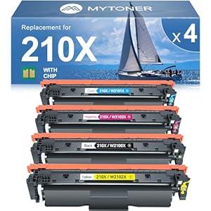 MYTONER Compatible Toner Cartridge Replacement for HP 210X 210A 210 Toner Cartridges 4 Pack High Yield for Color Pro MFP 4301fdw 4301fdn 4201dw 4201dn Series Printer Ink 210X 210A W2100X W2100A