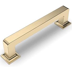Amerdeco 2 Pack Brushed Brass Cabinet Pulls 3 Inch(76MM) Hole Centers Kitchen Cabinet Handles Cabinet Hardware Kitchen Handles for Cabinets Cupboard Handles Drawer Pulls ZH0019