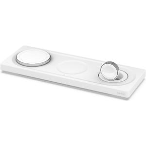 Belkin MagSafe 3-in-1 Wireless Charging Pad - Fast Charging for Apple Watch, iPhone 17, 16, 15, 14 Series, AirPods, & More - MagSafe Charging Station for Multiple Devices White (Certified Refurbished) (Black)