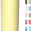 TILUCK Skinny Can Cooler for Slim Beer & Hard Seltzer, Stainless Steel, Doucle-Walled Stainless Steel Insulated Slim Cans, Standard 12 oz (Lemon)