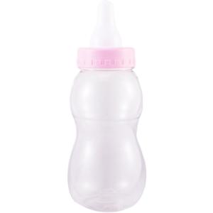 KOMBIUDA Baby Bottle Piggy Bank 11.02In Transparent Saving Pot Money Box for Kids Desktop Decoration Birthday Gift Encourages Saving Habit (28cm, Pink)