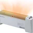 Comfort Zone 1500W Convection Baseboard Heater with Built-In Thermostat, Overheat & Tip-Over Protection, Dent-Proof Ends, Plug-In Portable, Ideal for Home, Bedroom & Office, White