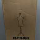 FDW Manikin 60”-67”Height Adjustable Female Dress Model Display Torso Body Tripod Stand Clothing Forms (Black)