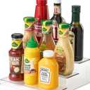 Vacane Clear Spice Rack, 3 Tiered Shelf Spice Organizer for Cabinet, Spice Shelf and Jar Organizers Make Up Organization Great for Pantry, Bathroom, Kitchen, Bedroom, Office