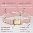 Soft Hemp Dog Collar and Leash Set Adjustable Woven Tweed Dog Collars with Metal Buckle and Lead for Small Medium Large Dogs,Pink