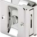 Prime-Line N 6773 Pocket Door Privacy Lock with Pull - Replace Old or Damaged Pocket Door Locks Quickly and Easily  Chrome (Single Pack)