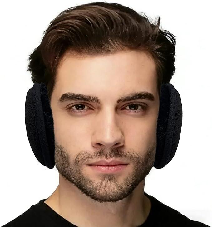 Telepepe Heated Ear Warmers, Foldable Ear Muffs for Men Women, Portable & Lightweight, 3 Heating Modes, Perfect Gifts in Winter for Skiing, Running, Cycling, Camping or Outdoor Working (Black)