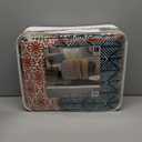 Lush Decor Bohemian Stripe Reversible Cotton Quilt Set, 3 Piece Set, Full/ Queen, Turquoise & Orange -Striped Bedding Set - Blue Quilts Queen Size - Boho Decor